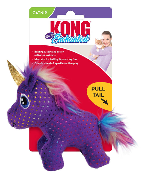 KONG Enchanted Buzzy Unicorn Catnip Toy Purple 1ea/One Size