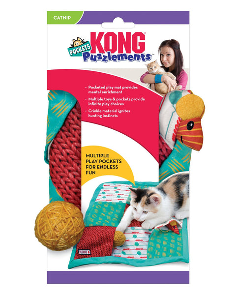 KONG Puzzlements Pockets Catnip Toy Multi-Color 1ea