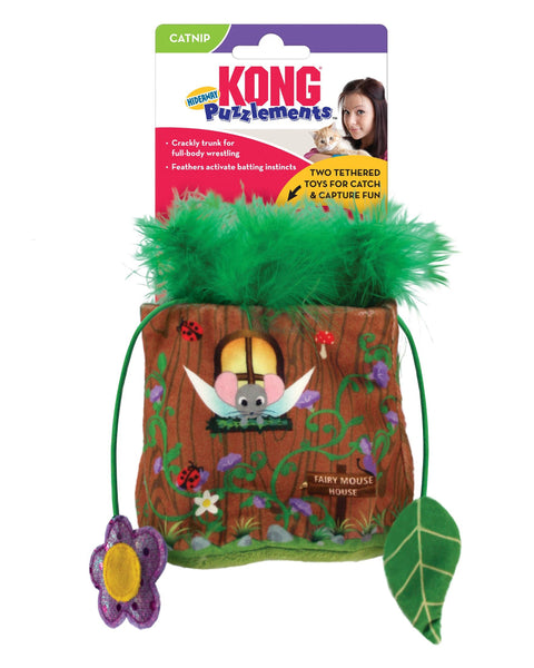 KONG Cat Puzzlements Hideaway Cat Toy Brown/Green 1ea