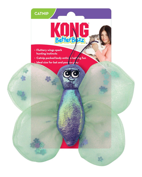 KONG Better Buzz Butterfly Catnip Cat Toy Purple/Green 1ea/One Size