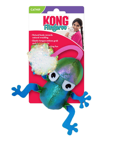 KONG Flingaroo Frog Catnip Cat Toy Multi 1ea/One Size