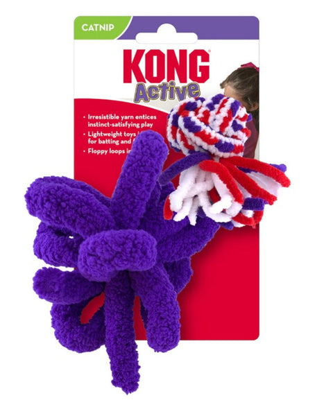 KONG Cat Active Rope Cat Toy Red & Purple 1ea/2 pk