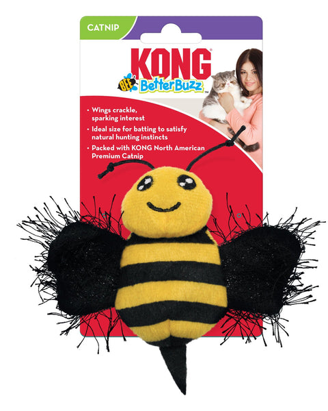 KONG Better Buzz Bee Catnip Toy Yellow 1ea/One Size