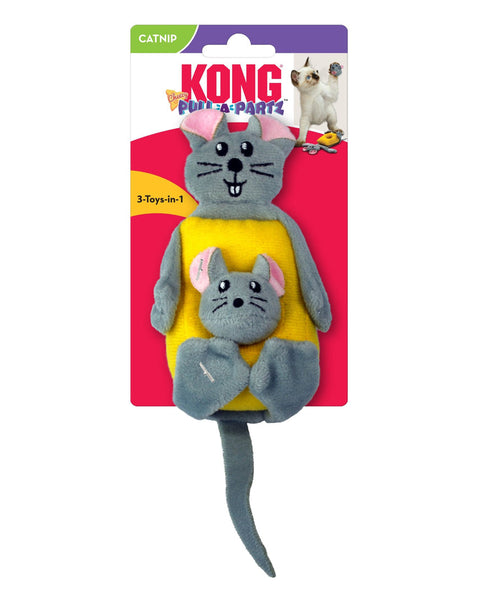 KONG Pull-A-Partz Cheezy Catnip Toy Grey 1ea/One Size