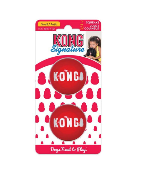 KONG Signature Ball Dog Toy Red 1ea/2 pk, SM
