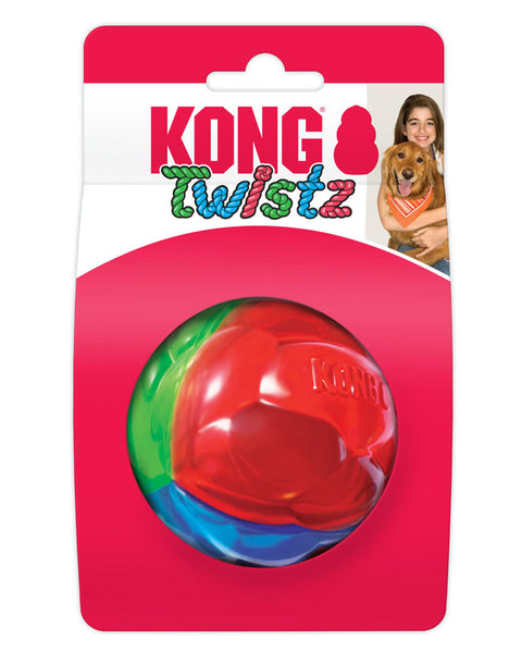 KONG Twistz Ball Dog Toy Multi-Color 1ea/MD