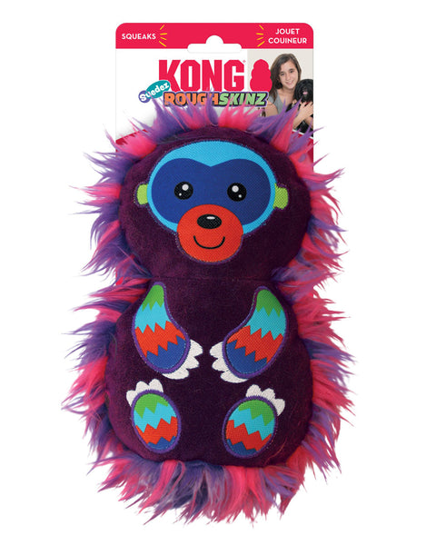 KONG Roughskinz Suedez Monkey Squeaker Dog Toy Purple 1ea/MD