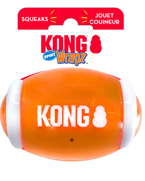 KONG Wrapz Sport Football Dog Toy Orange 1ea/MD