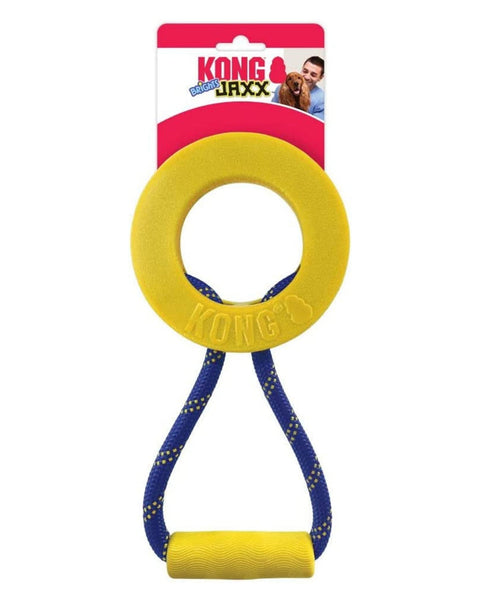 KONG Jaxx Brights Tug with Ring Dog Toy Yellow/Blue 1ea/LG