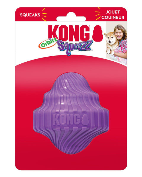 KONG Squeezz Orbitz Dog Toy Spin Assorted 1ea/SM/MD