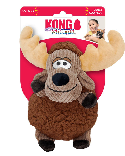 KONG Sherps Floofs Moose Plush SqueakDog Toy 1ea/MD