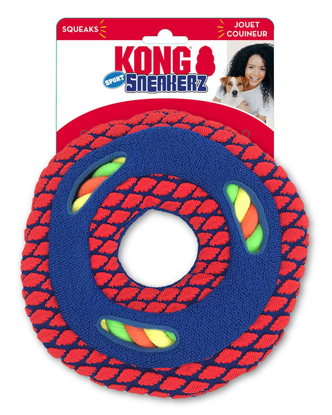 KONG Sneakerz Sport Disc with Rope Dog Toy 1ea/MD