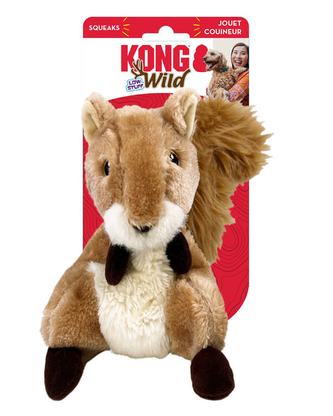 KONG Wild Low Stuff Creatures Dog Toy Squirrel 1ea/MD