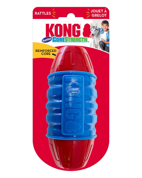 KONG CoreStrength Rattlez Dog Toy Football 1ea/MD/LG