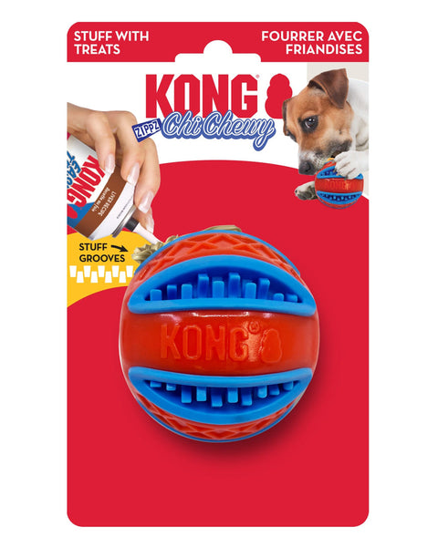 KONG ChiChewy Zippz Dog Toy Ball 1ea/LG