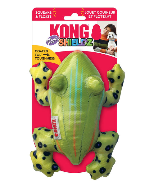 KONG Shieldz Tropics Dog Toy Frog Green 1ea/MD
