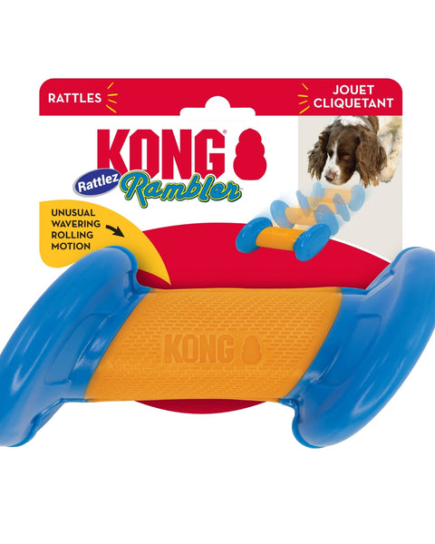 KONG Rambler Rattlez Dog Toy Dumbbell, LG (2 pack)