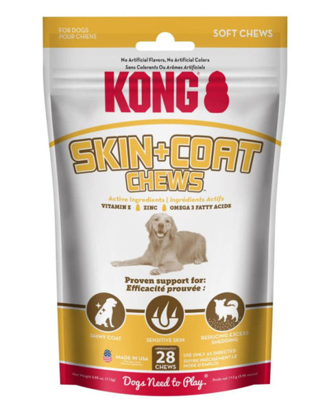 KONG Skin & Coat Soft Chews Dog Treats 1ea/28Pc