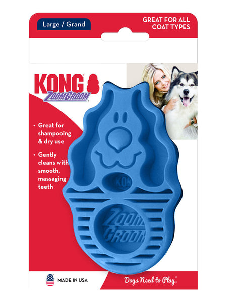 KONG Zoomgroom Rubber Dog Brush Boysenberry 1ea/LG