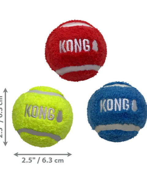 KONG Sport Softies Balls Dog Toy Assorted, 1ea/MD, 3 pk