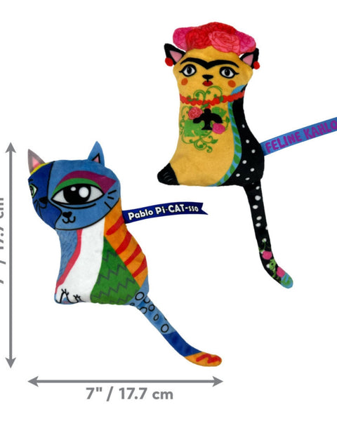 Kong Artz Catnip Cat Toy Feline Kahlo & Pablo Pi-Cat-Sso, 1ea/2 Pk