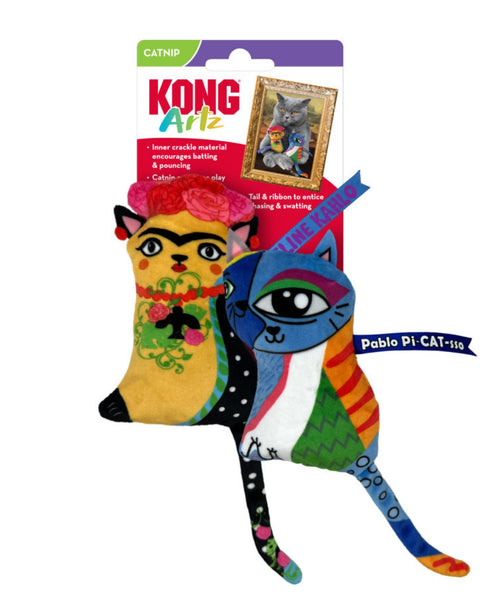 Kong Artz Catnip Cat Toy Feline Kahlo & Pablo Pi-Cat-Sso, 1ea/2 Pk