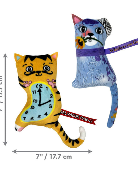 KONG Artz Catnip Cat Toy Salvador PawLi  Whiskers van Gogh, 1ea/2 pk