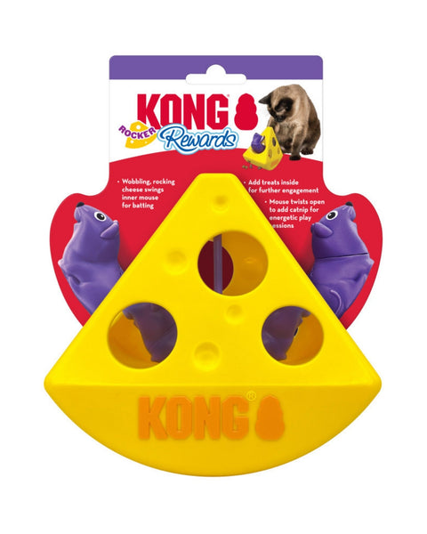 KONG Rewards Rocker Cheese Treat Dispenser Cat Toy 1ea/One Size