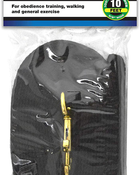 Four Paws Cotton Web Dog Lead Black 1ea/10 ft