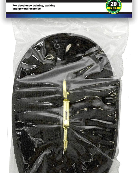 Four Paws Cotton Web Dog Lead Black 1ea/20 ft