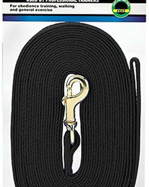 Four Paws Cotton Web Dog Lead Black 1ea/30 ft