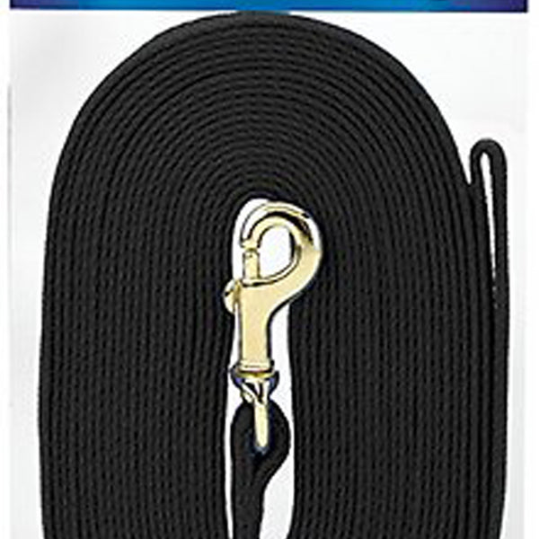 Four Paws Cotton Web Dog Lead Black 1ea/30 ft