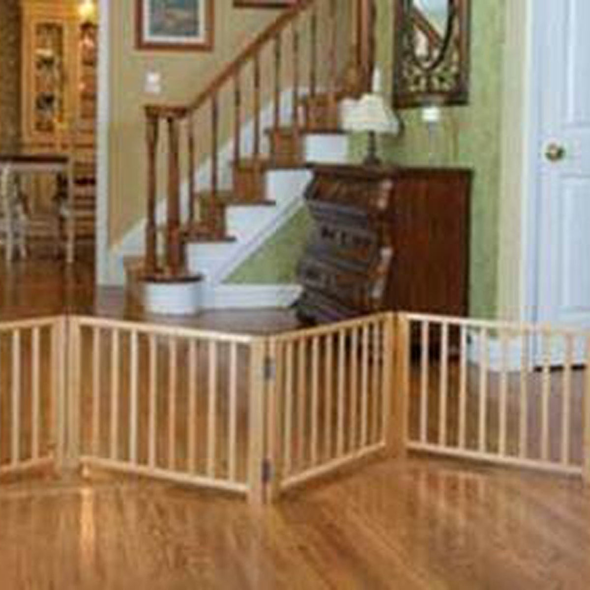 Four Paws Expandable Dog Gate, Wood Gate for Dogs, 3-Panel 1ea/24-68 in W X 17 in H
