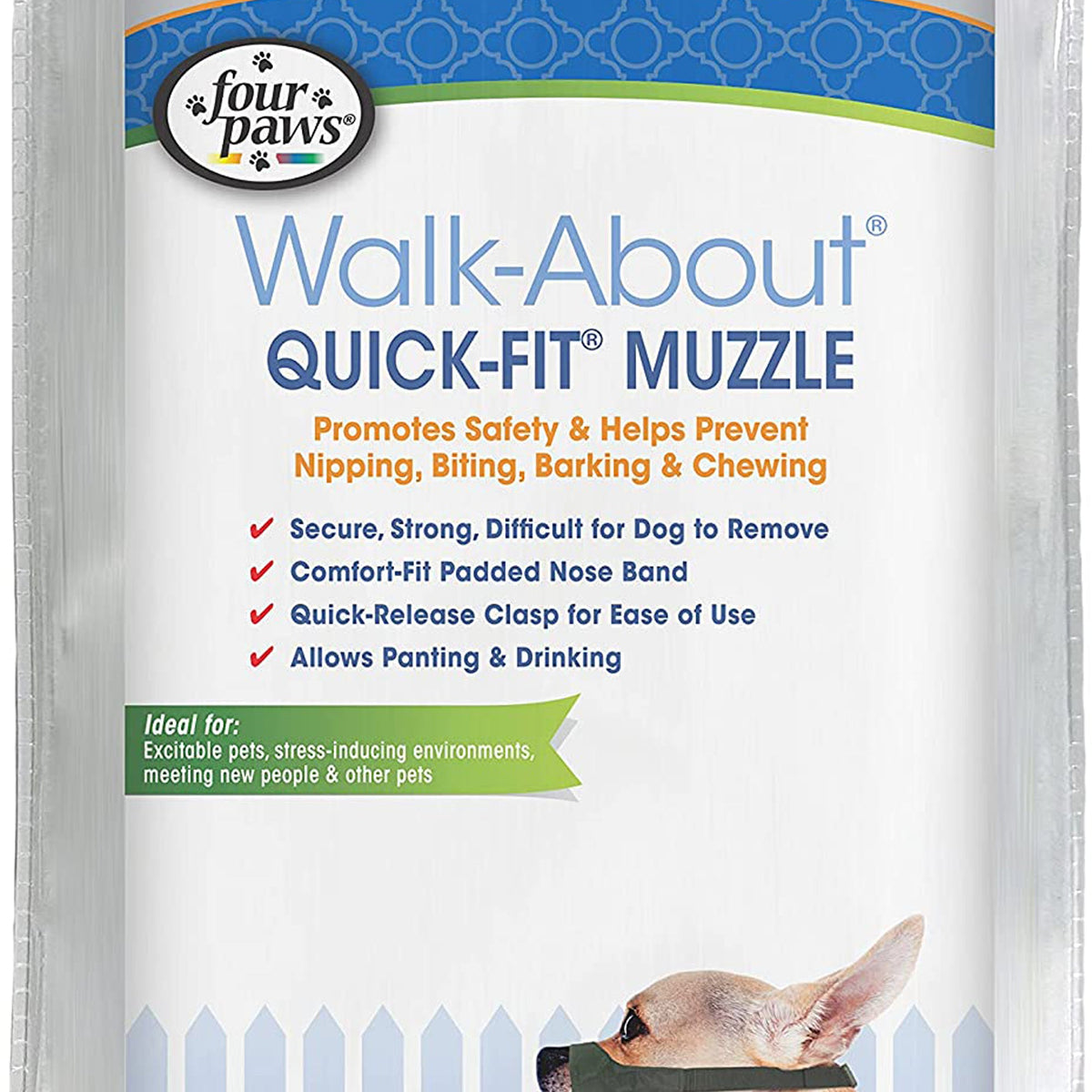 Four Paws Walk-About Quick-Fit Dog Muzzle 1ea/0-XXS