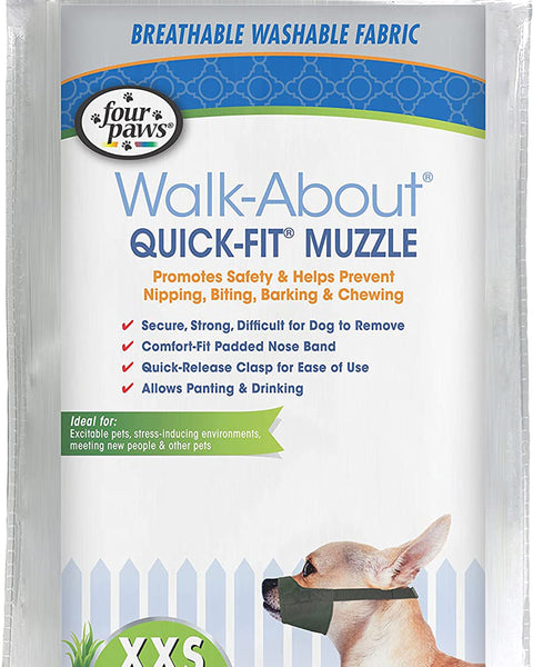 Four Paws Walk-About Quick-Fit Dog Muzzle 1ea/0-XXS