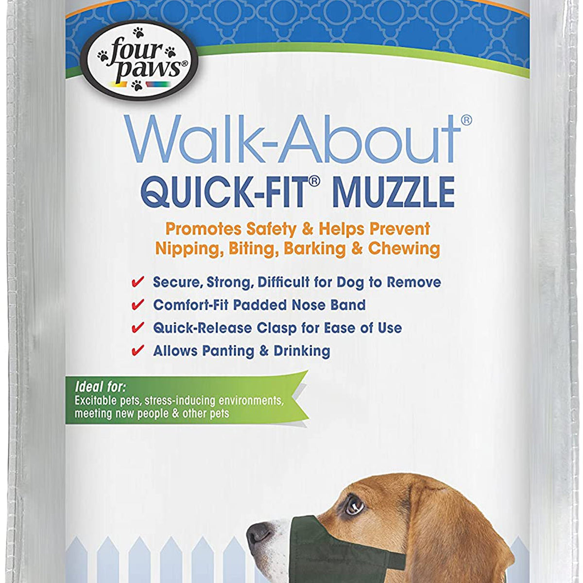 Four Paws Walk-About Quick-Fit Dog Muzzle 1ea/2 - SMall