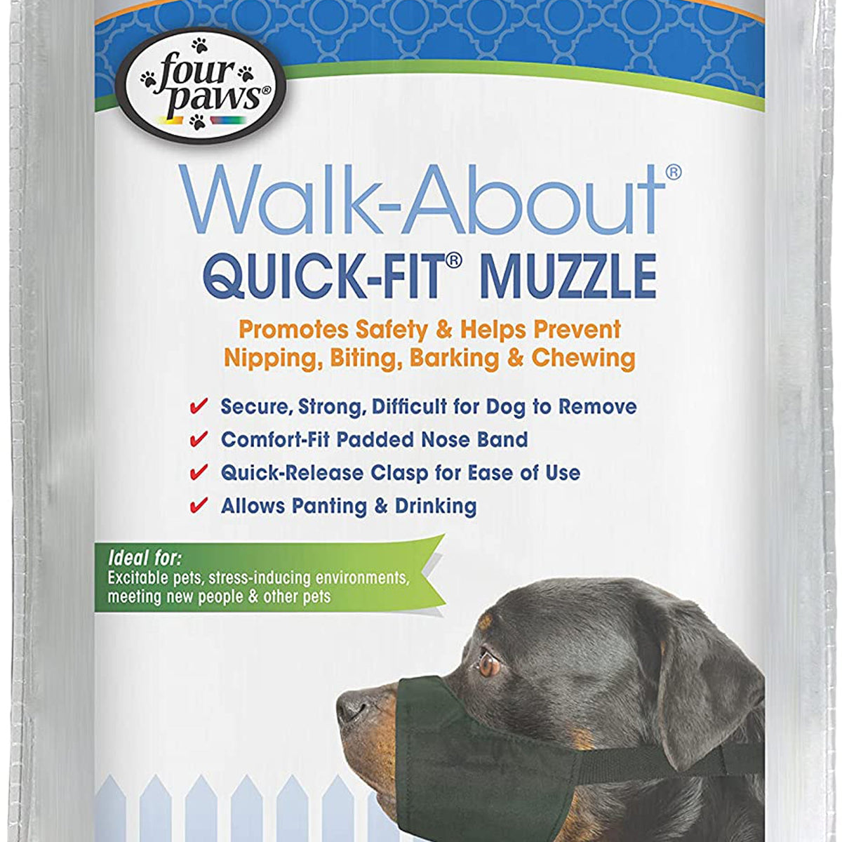 Four Paws Walk-About Quick-Fit Dog Muzzle 1ea/4 - Large