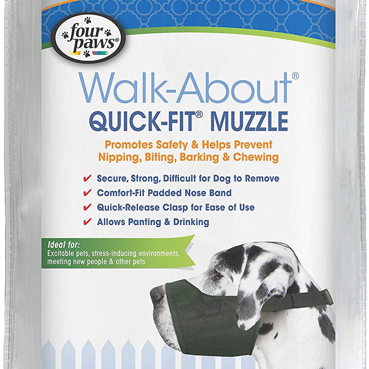 Four Paws Walk-About Quick-Fit Dog Muzzle 1ea/5 - XL