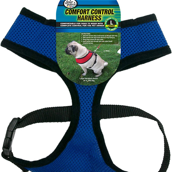 Four Paws Comfort Control Dog Harness Blue 1ea/Extra Large