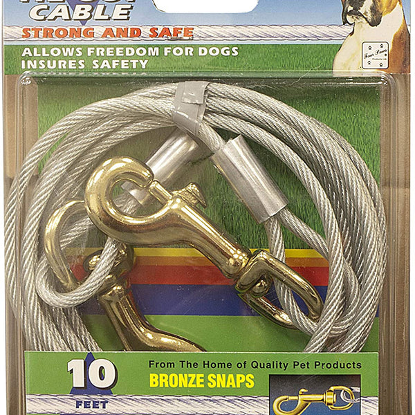 Four Paws Heavy Weight Dog Tie Out Cable Silver 1ea/10 ft