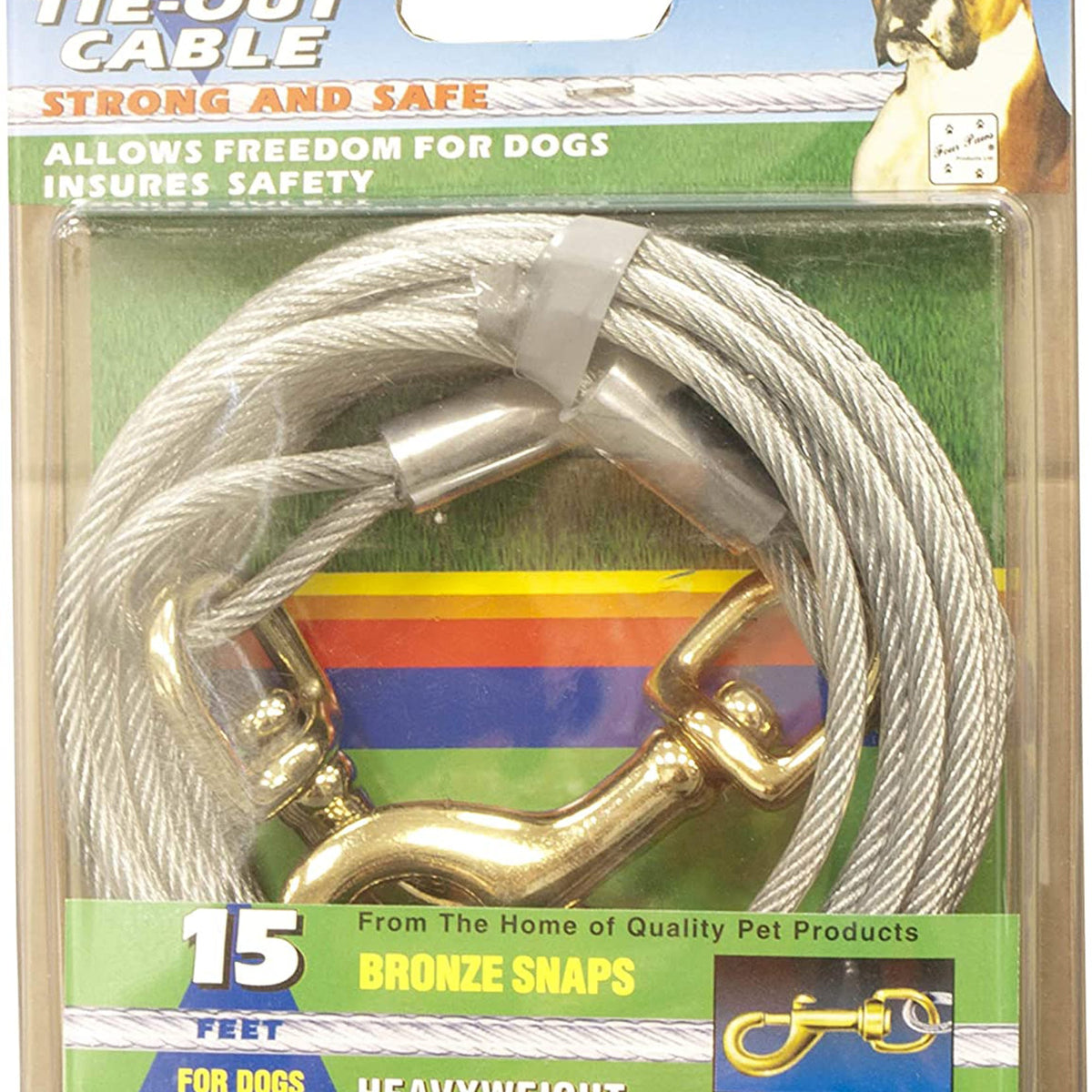 Four Paws Heavy Weight Dog Tie Out Cable Silver 1ea/15 ft