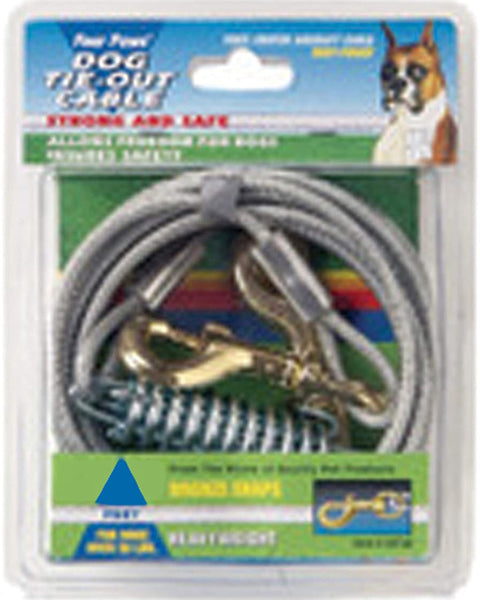 Four Paws Heavy Weight Dog Tie Out Cable Silver 1ea/30 ft