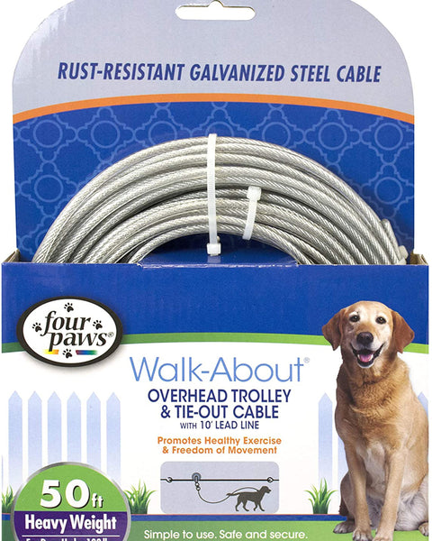 Four Paws Heavy Weight Dog Trolley Exerciser Silver 1ea/50 ft