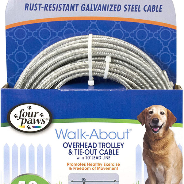 Four Paws Heavy Weight Dog Trolley Exerciser Silver 1ea/50 ft