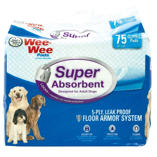 Four Paws Four Paws Wee-Wee Super Absorbent Pads for Dogs Super Absorbent 1ea/75 ct