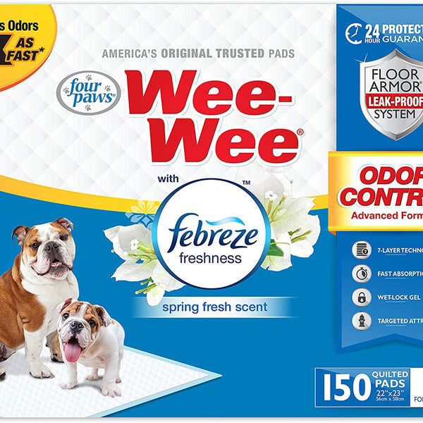 Four Paws Four Paws Wee-Wee Odor Control Dog Training Pads with Febreze Freshness 1ea/50 ct, 22 in X 23 in