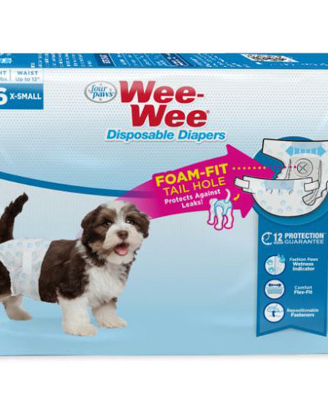 Four Paws Wee-Wee Disposable Dog Diapers Diaper 1ea/XS (36 ct)