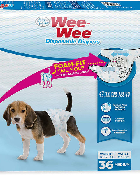 Four Paws Wee-Wee Disposable Dog Diapers Diaper 1ea/SMall (36 ct)