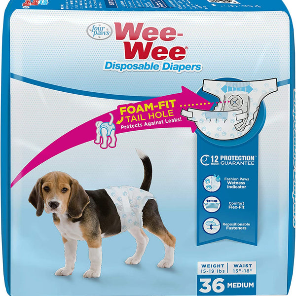 Four Paws Wee-Wee Disposable Dog Diapers Diaper 1ea/SMall (36 ct)