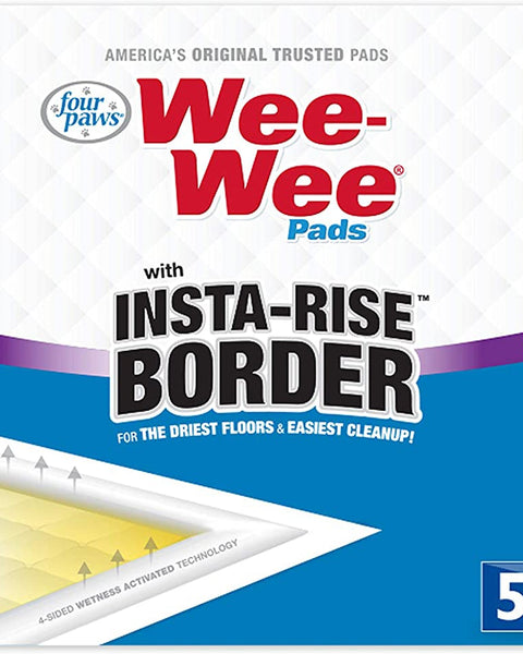 Four Paws Four Paws Wee-Wee Super Absorbent Dog Pee Pads with Insta-Rise® Border Insta-Rise Border 1ea/50 ct